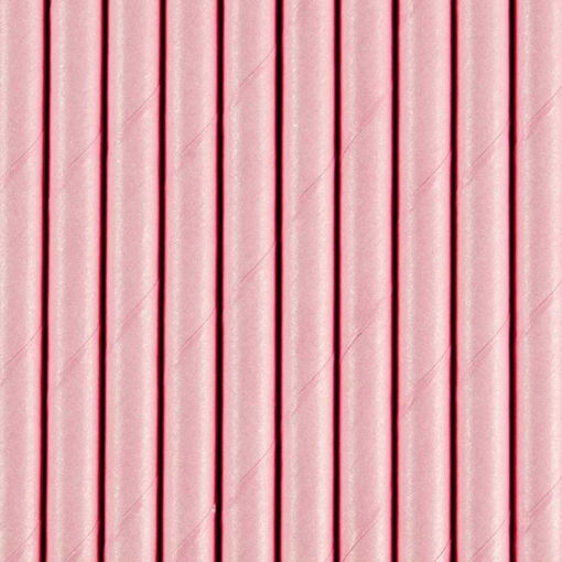 Picture of PAPER STRAWS PINK 19.5CM - 10 PACK
